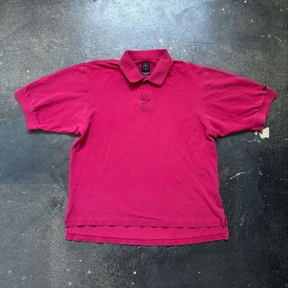 Nike Golf Thrashed Polo Shirt Size Large Red Color Small Swoosh Casual - Picture 1 of 16